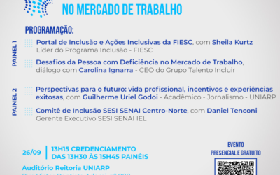 Evento sobre inclusão de pessoas com deficiência no mercado de trabalho será dia 26 de setembro