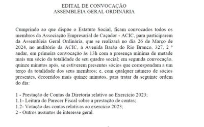 Edital de Convocação de Assembleia Geral Ordinária
