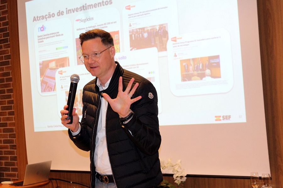 A convite da ACIC, secretário da Fazenda de SC ministra palestra em Caçador