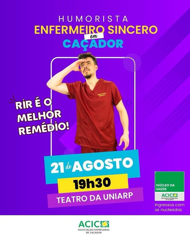 Stand-up "Rir é o Melhor Remédio" é promovido pelo Núcleo de Saúde da ACIC