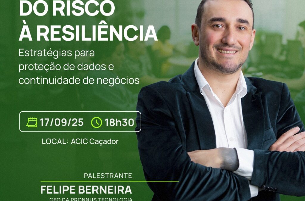 Palestra gratuita na ACIC abordará estratégias para proteção de dados e continuidade de negócios