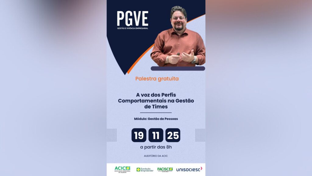 Palestra gratuita na ACIC abordará gestão de equipes